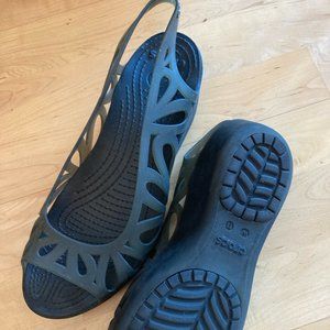 Black Croc Sandals